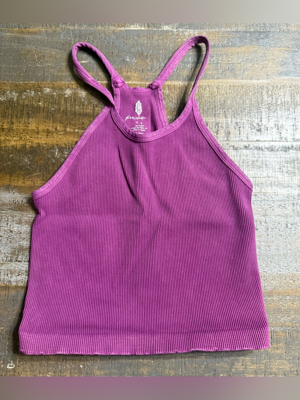 Free People Ribbed Racerback Happiness Runs Tank Top